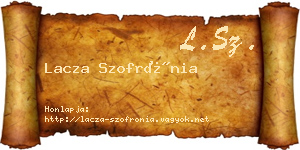 Lacza Szofrónia névjegykártya